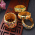 OFFERED: Women bracelet Vintage Jewelry Cloisonne Handcrafted Enameled Gorgeous Rhineston